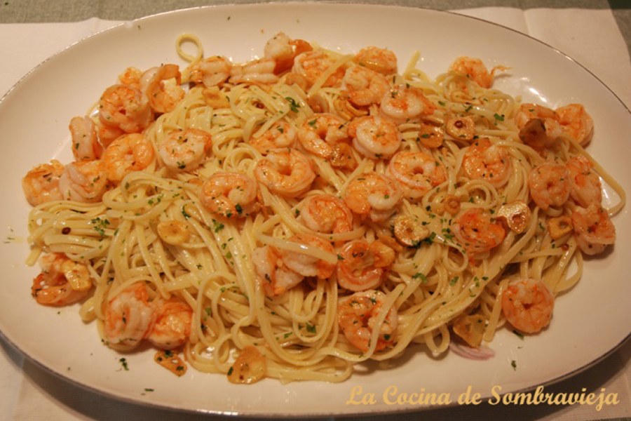 Receta de Spaghetti con Langostinos al Ajillo | La Cocina de sombravieja